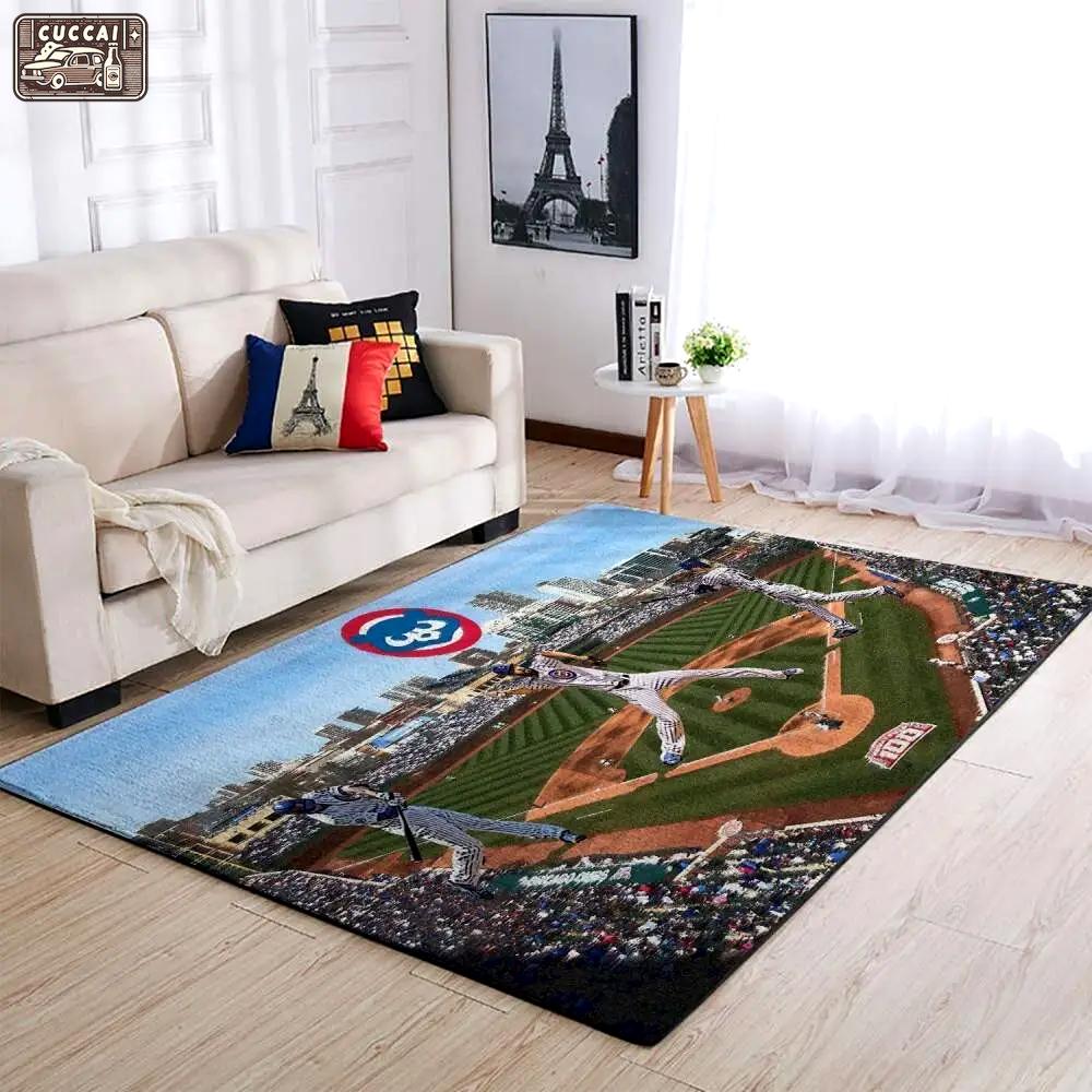 Chicago cubs area rug mlb baseball team logo carpet living room rugs v963 Rectangle Rug