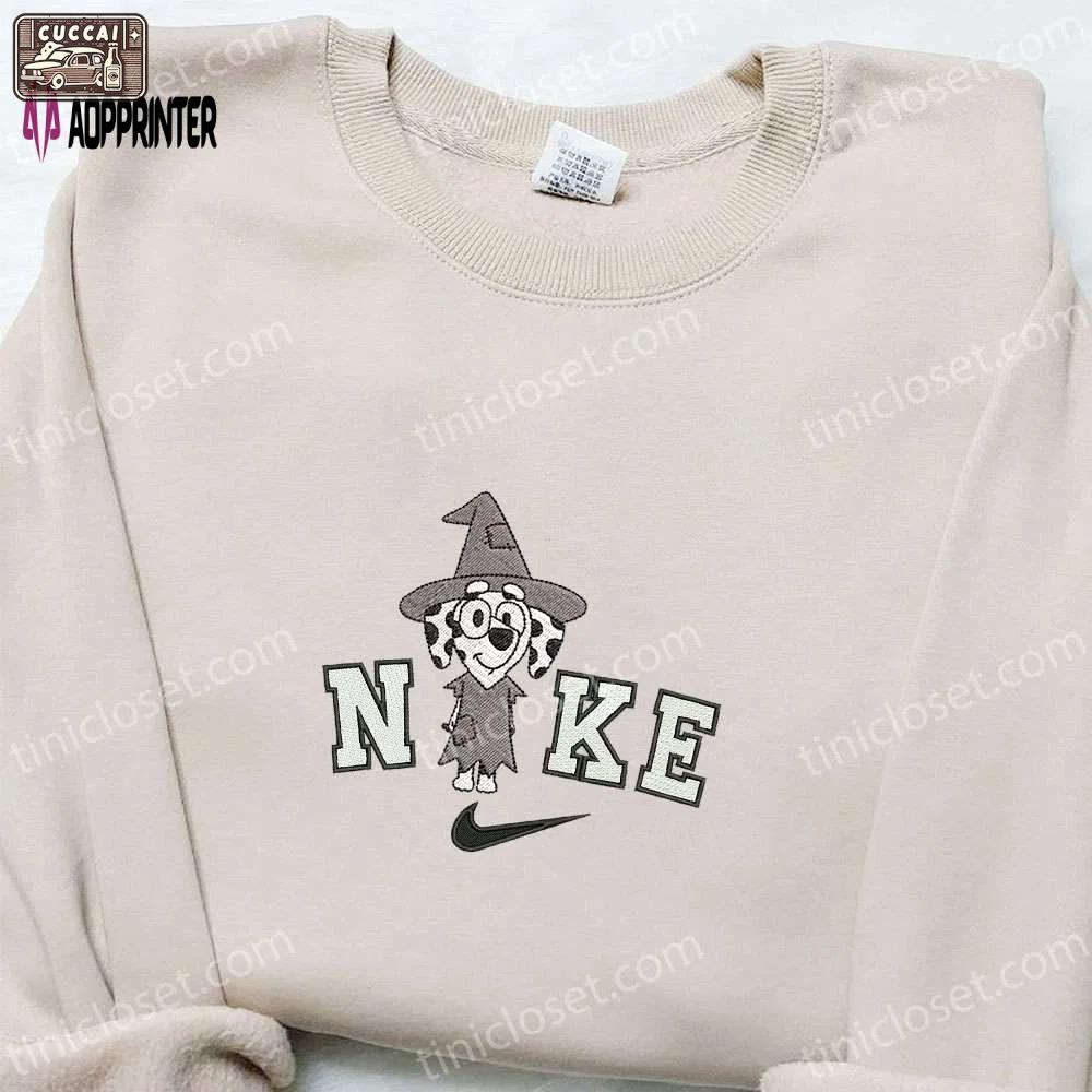 Chloe witch bluey x nike embroidered hoodie – adorable halloween sweatshirt Embroidered Shirt
