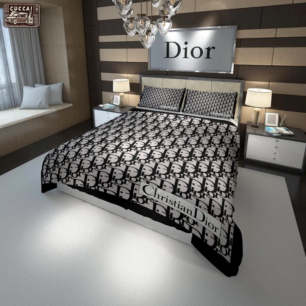 Christian dior logo type 147 Bedding Sets bedspread bed linen luxury ideas duvet covers premium fashion brand bedclothes hyperbeast Bedroom blankets home decor sheets