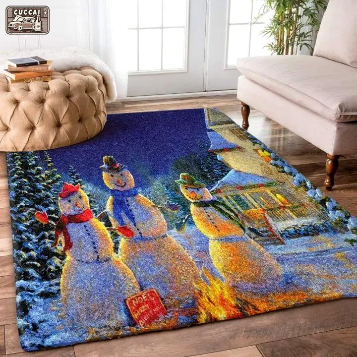 Christmas snowman area rug living room and bed room rug rug regtangle carpet floor decor home decor Rectangle Rug