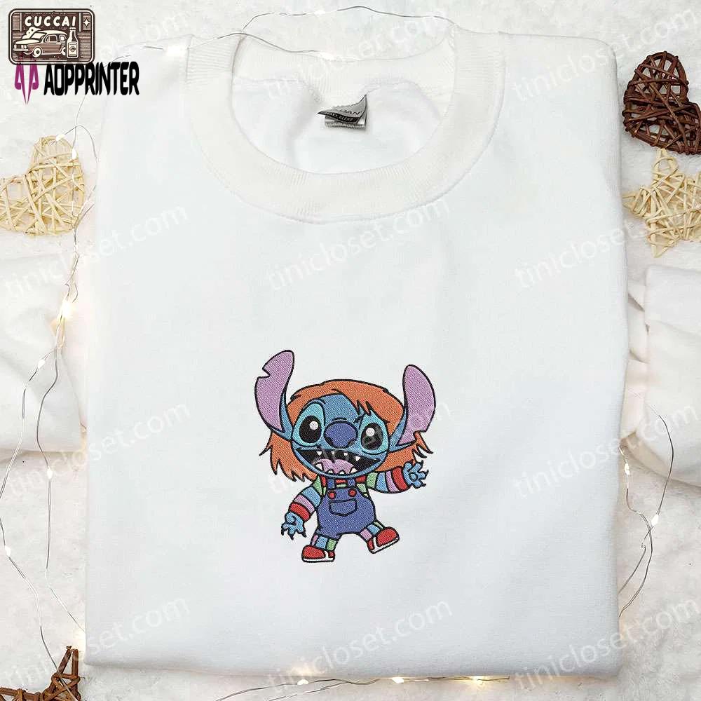 Chucky good guy x stitch embroidered shirt – disney halloween: best gifts for family Embroidered Shirt