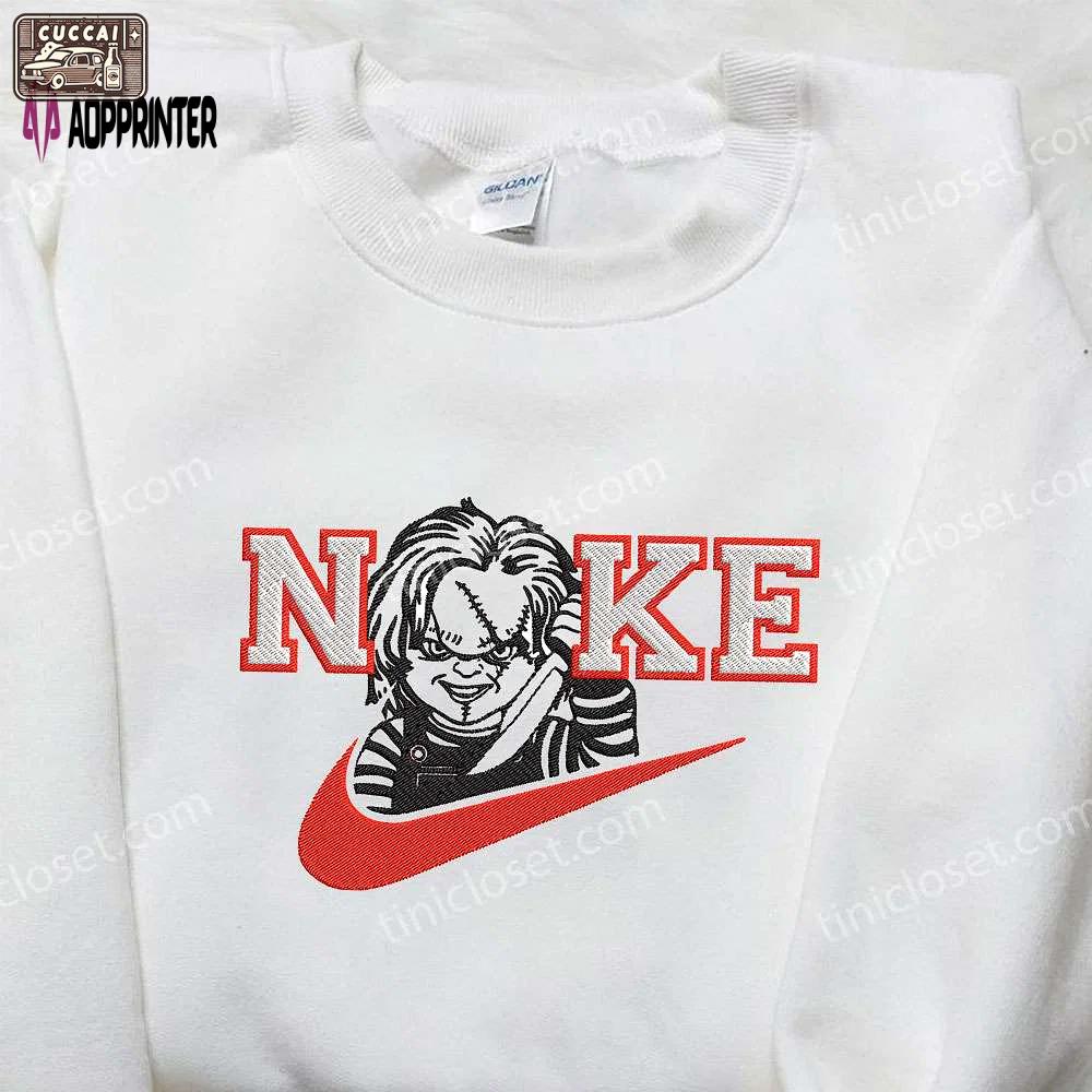 Chucky x nike swoosh embroidered shirt – custom child’s play tee Embroidered Shirt