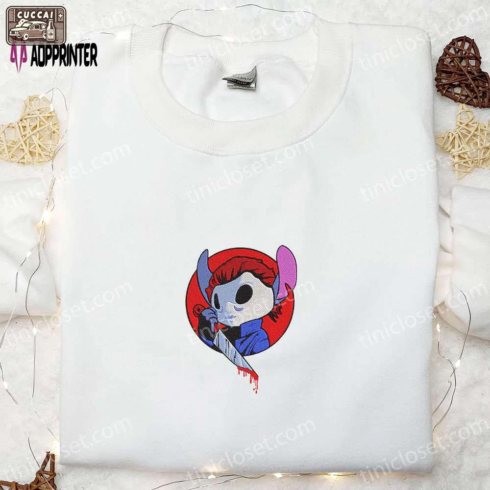 Chucky x stitch halloween embroidered shirt – scary & best halloween gift ideas Embroidered Shirt