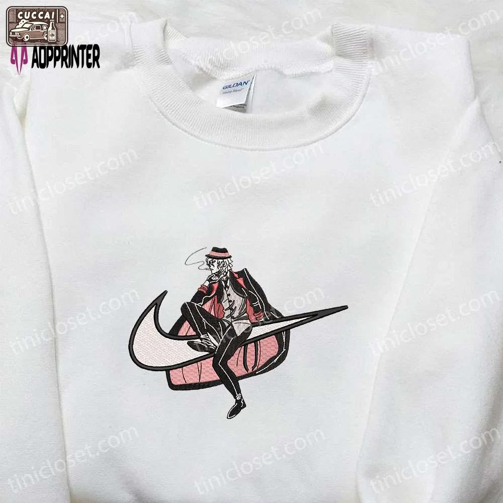 Chuuya nakahara x nike swoosh anime embroidered sweatshirt & bungo stray dogs shirt: unique nike inspired embroidery Embroidered Shirt