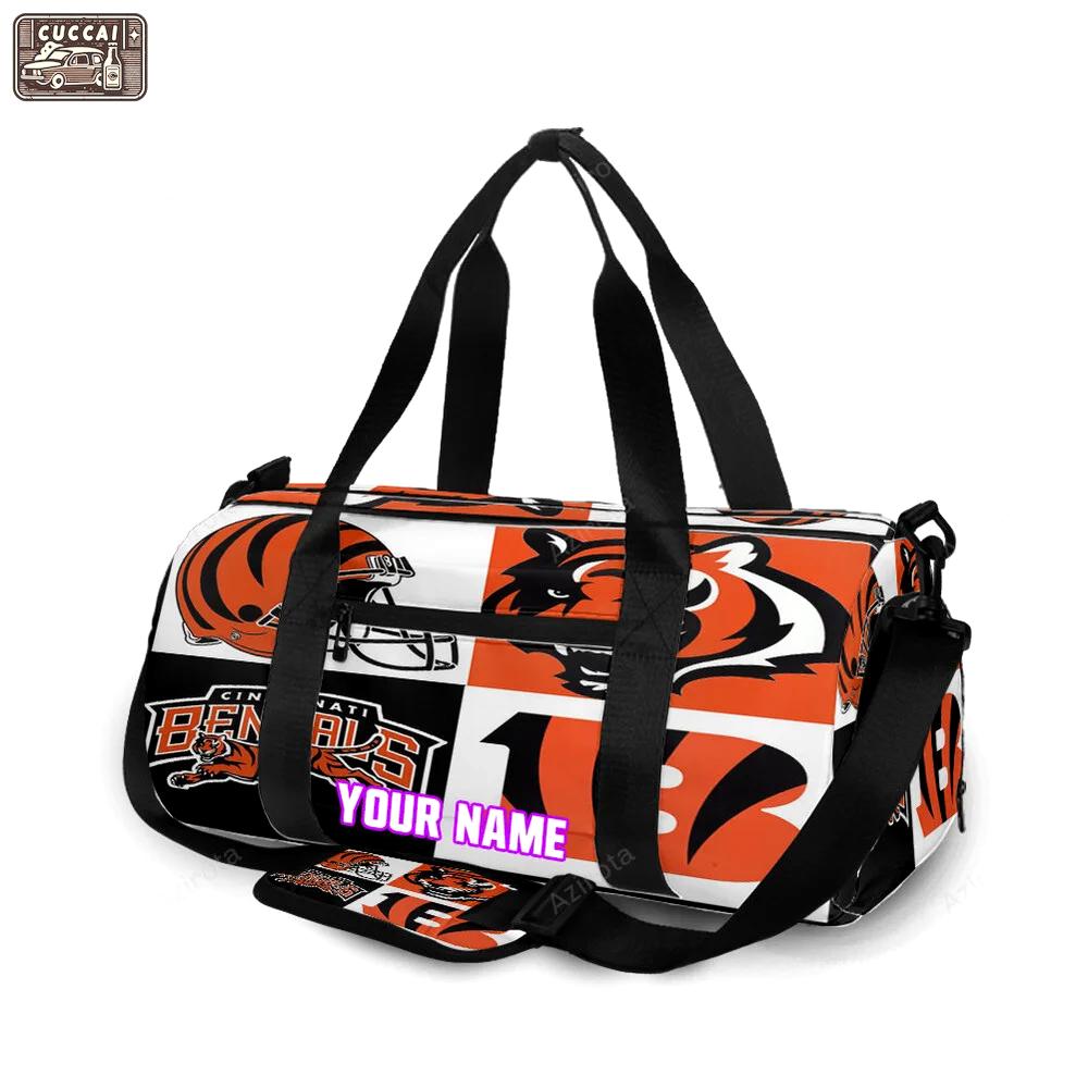 Cincinnati bengals emblem v2 personalized name travel bag gym bag 353 Travel Bag