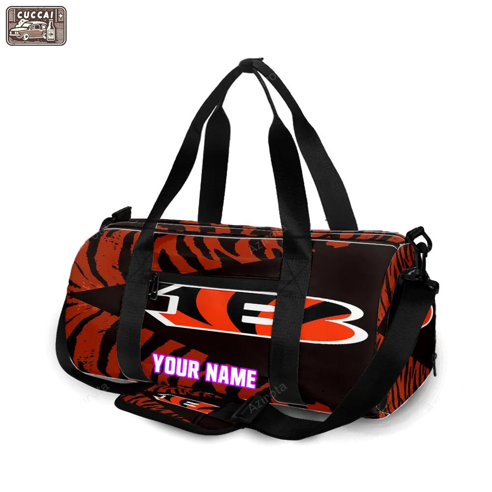 Cincinnati bengals emblem v6 personalized name travel bag gym bag 511 Travel Bag