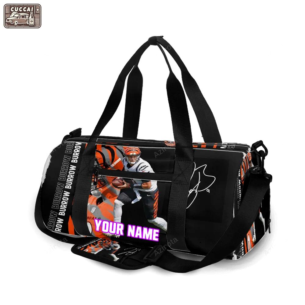 Cincinnati bengals joe burrow 9 v2 personalized name travel bag gym bag 1527 Travel Bag