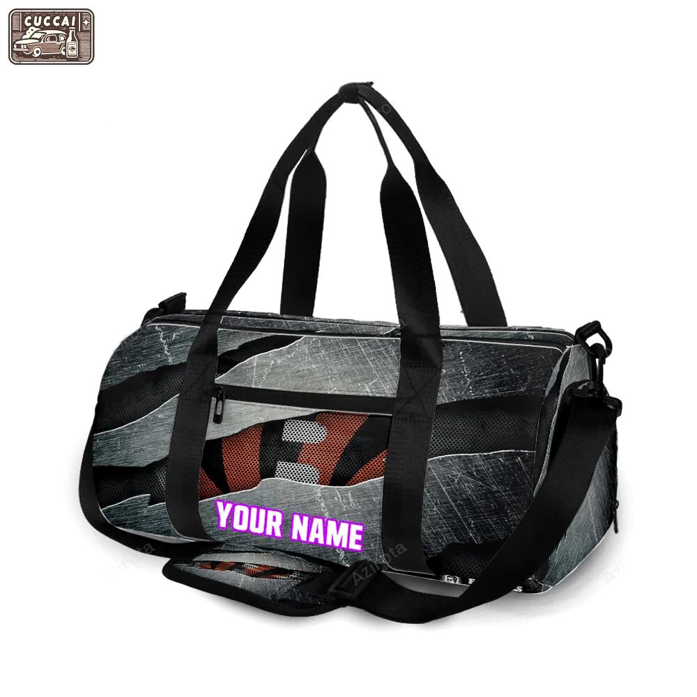 Cincinnati bengals metal personalized name travel bag gym bag 1745 Travel Bag