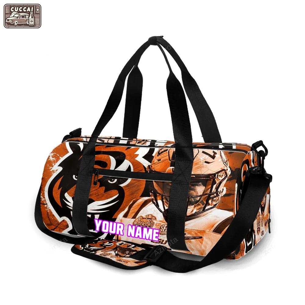 Cincinnati bengals player v2 personalized name travel bag gym bag 1780 Travel Bag