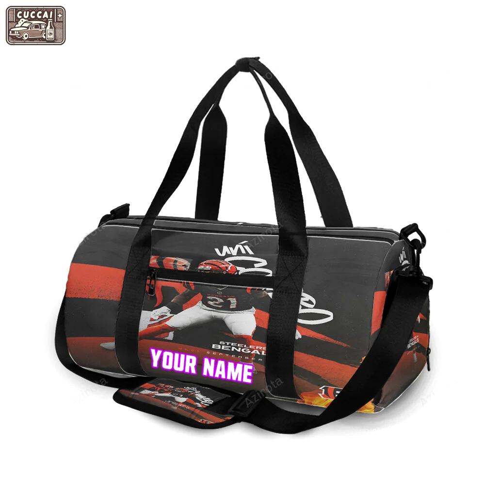 Cincinnati bengals player v3 personalized name travel bag gym bag 1759 Travel Bag