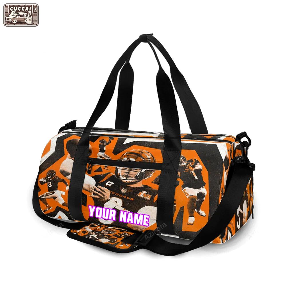 Cincinnati bengals team v5 personalized name travel bag gym bag 876 Travel Bag