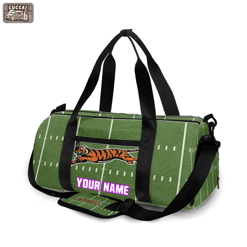 Cincinnati bengals tiger running field personalized name travel bag gym bag 780 Travel Bag