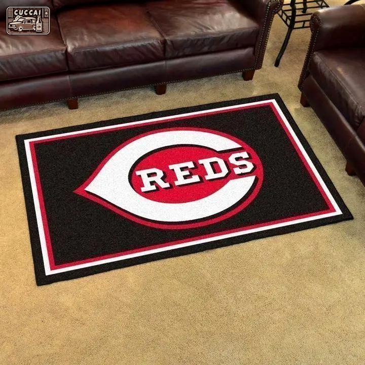 Cincinnati reds mlb baseball team logo carpet living room rugs v578 Rectangle Rug