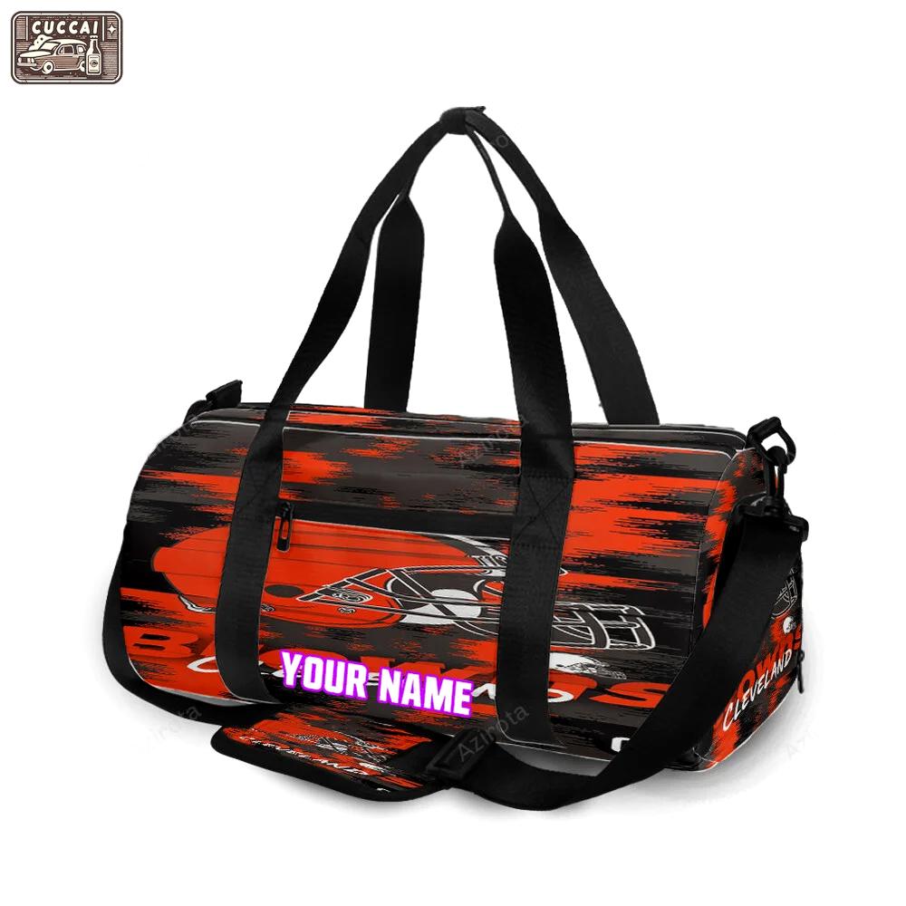 Cleveland browns helmet personalized name travel bag gym bag 1219 Travel Bag