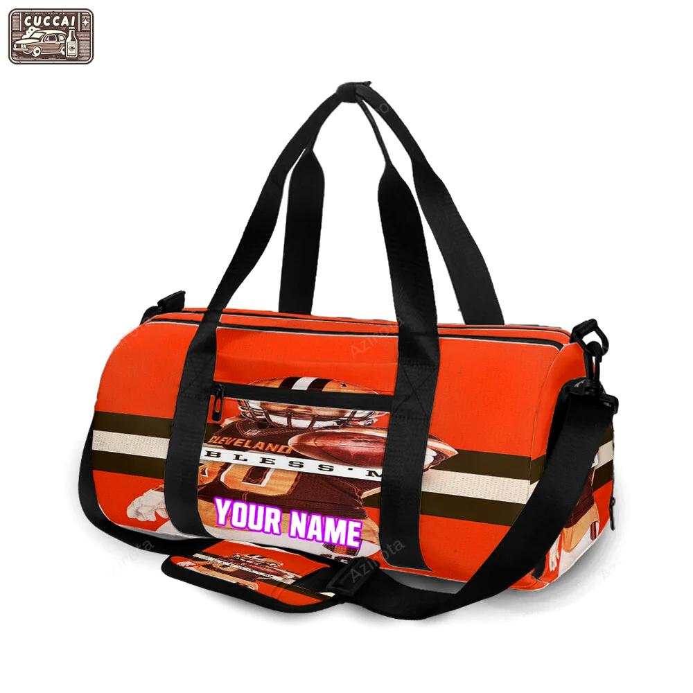 Cleveland browns jarvis landry 80 v3 personalized name travel bag gym bag 935 Travel Bag