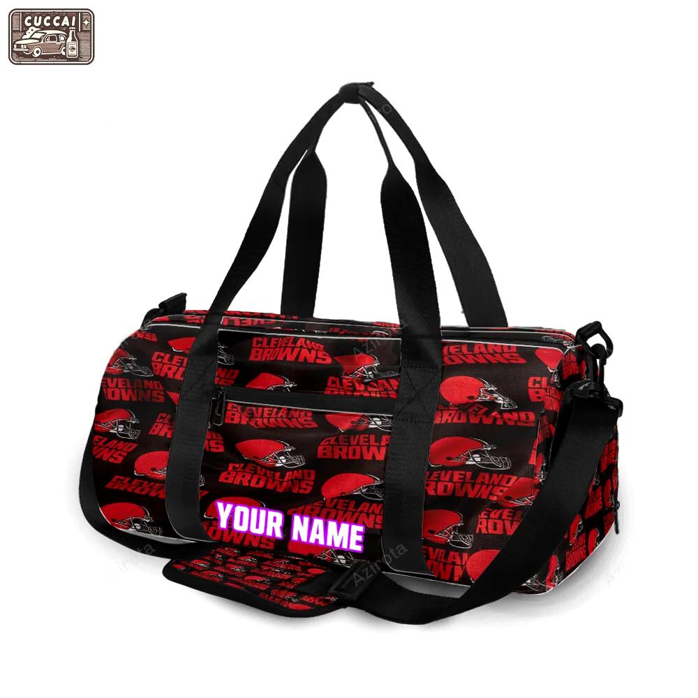 Cleveland browns logo v6 personalized name travel bag gym bag 287 Travel Bag