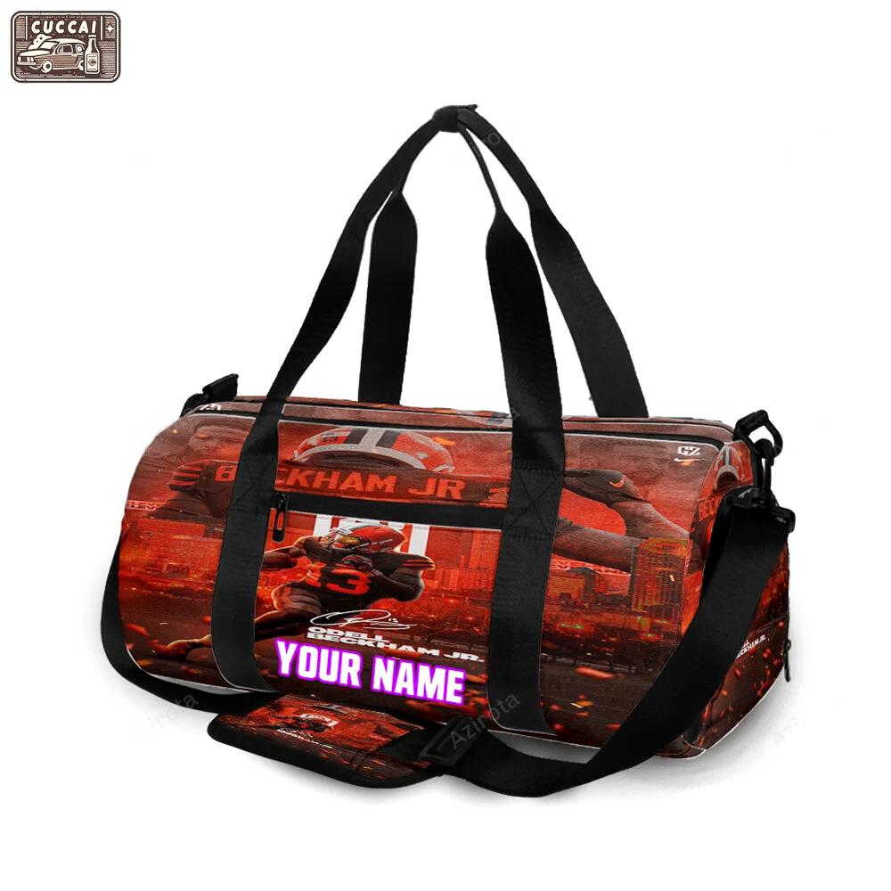 Cleveland browns odell beckham jr1 personalized name travel bag gym bag 149 Travel Bag