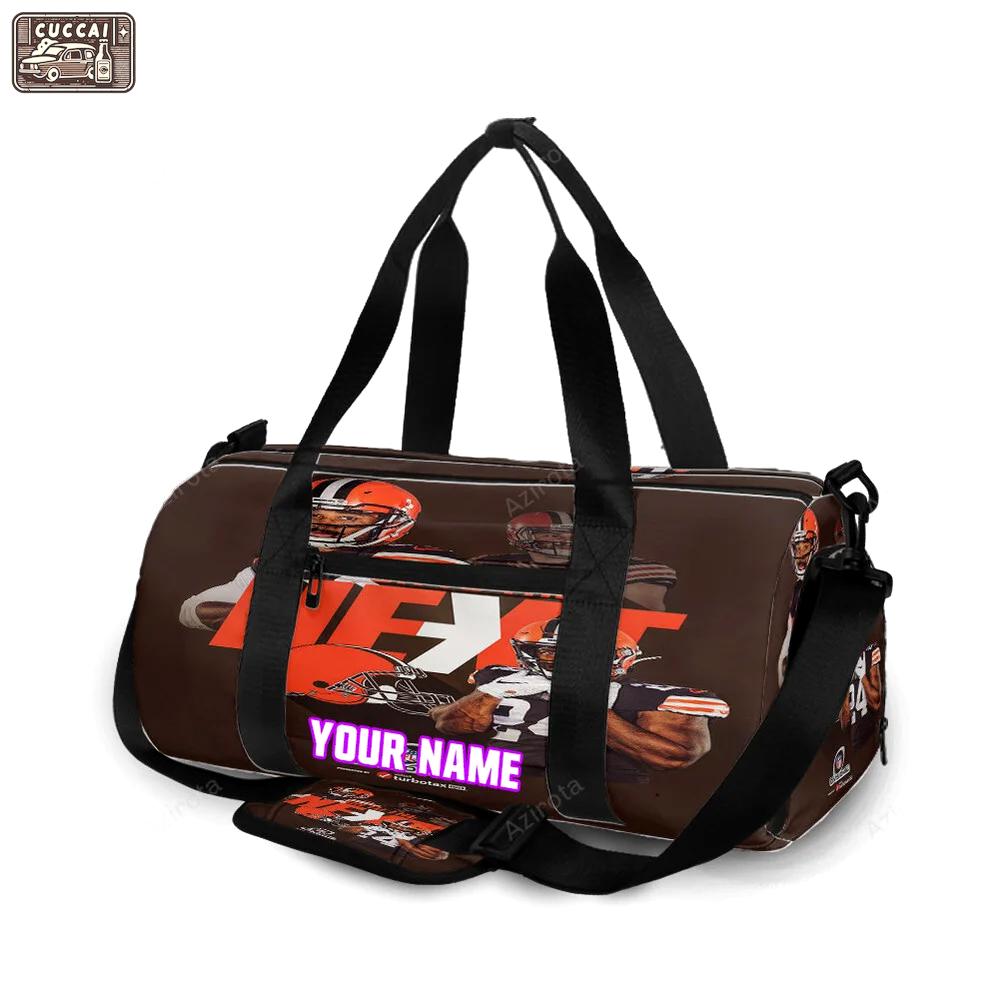 Cleveland browns on to the next personalized name travel bag gym bag 2159 Travel Bag