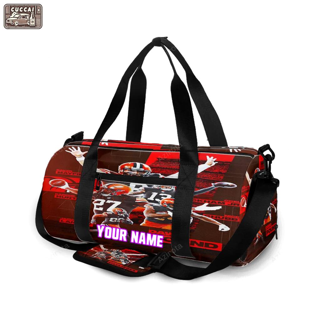 Cleveland browns players v3 personalized name travel bag gym bag 1343 Travel Bag