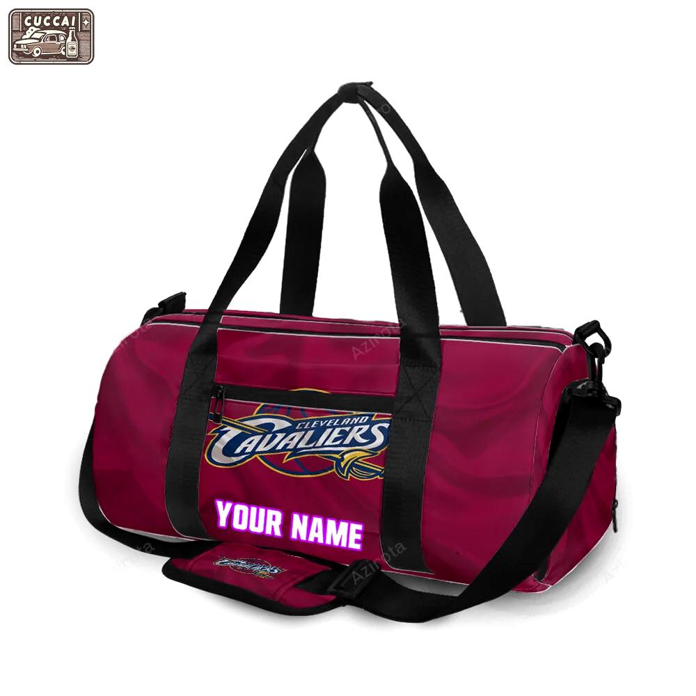 Cleveland cavaliers burgundy silk personalized name travel bag gym bag 914 Travel Bag