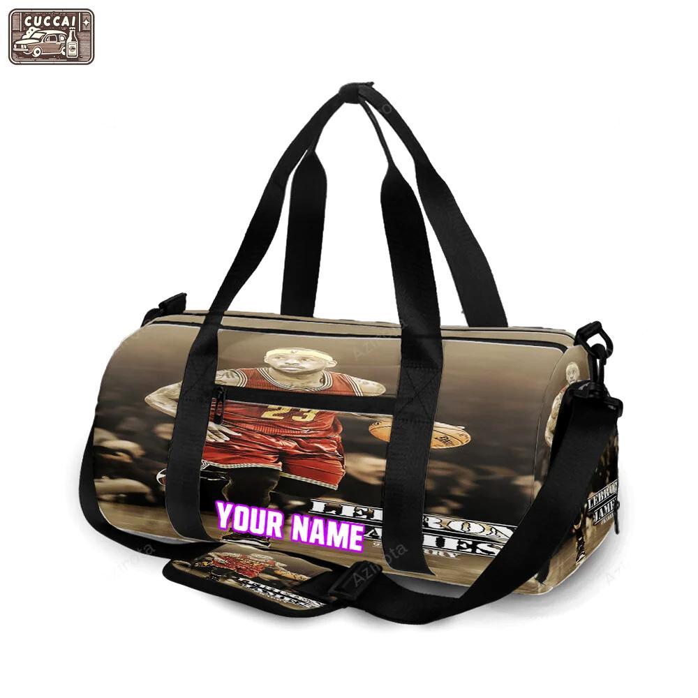 Cleveland cavaliers lebron james 23 v6 personalized name travel bag gym bag 1310 Travel Bag