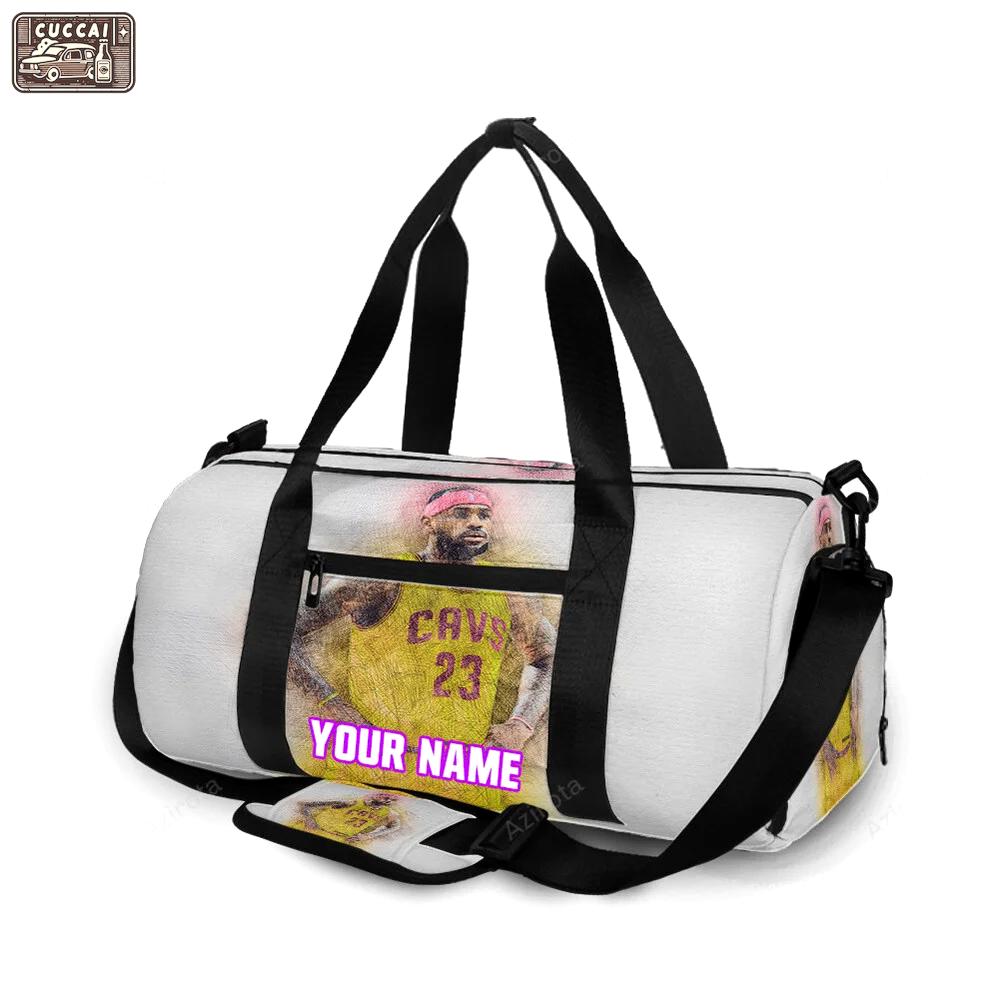 Cleveland cavaliers lebron james v4 23 personalized name travel bag gym bag 1326 Travel Bag
