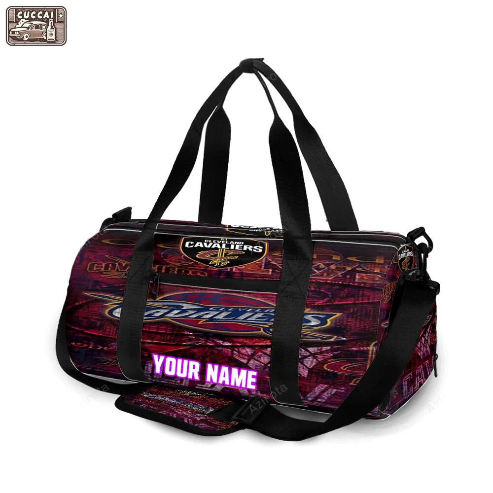Cleveland cavaliers logo texture2 personalized name travel bag gym bag 574 Travel Bag