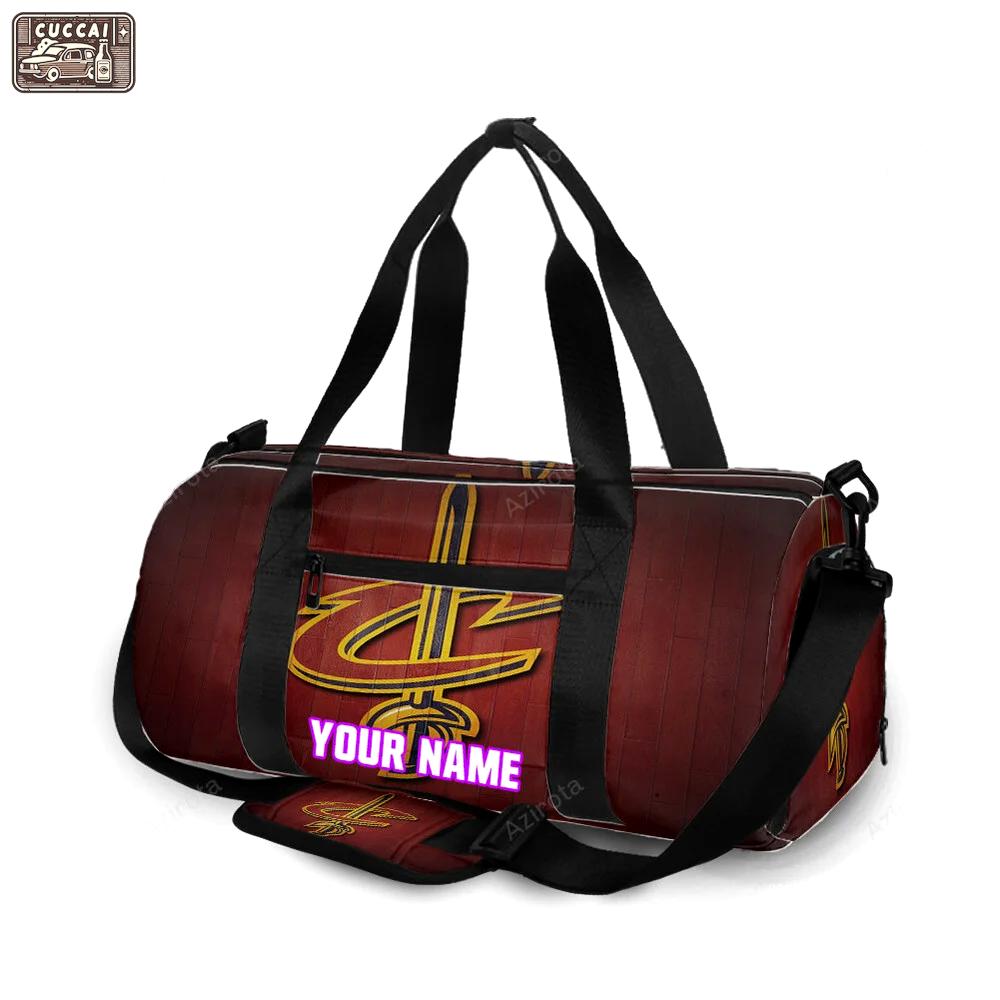 Cleveland cavaliers wooden v3 personalized name travel bag gym bag 825 Travel Bag