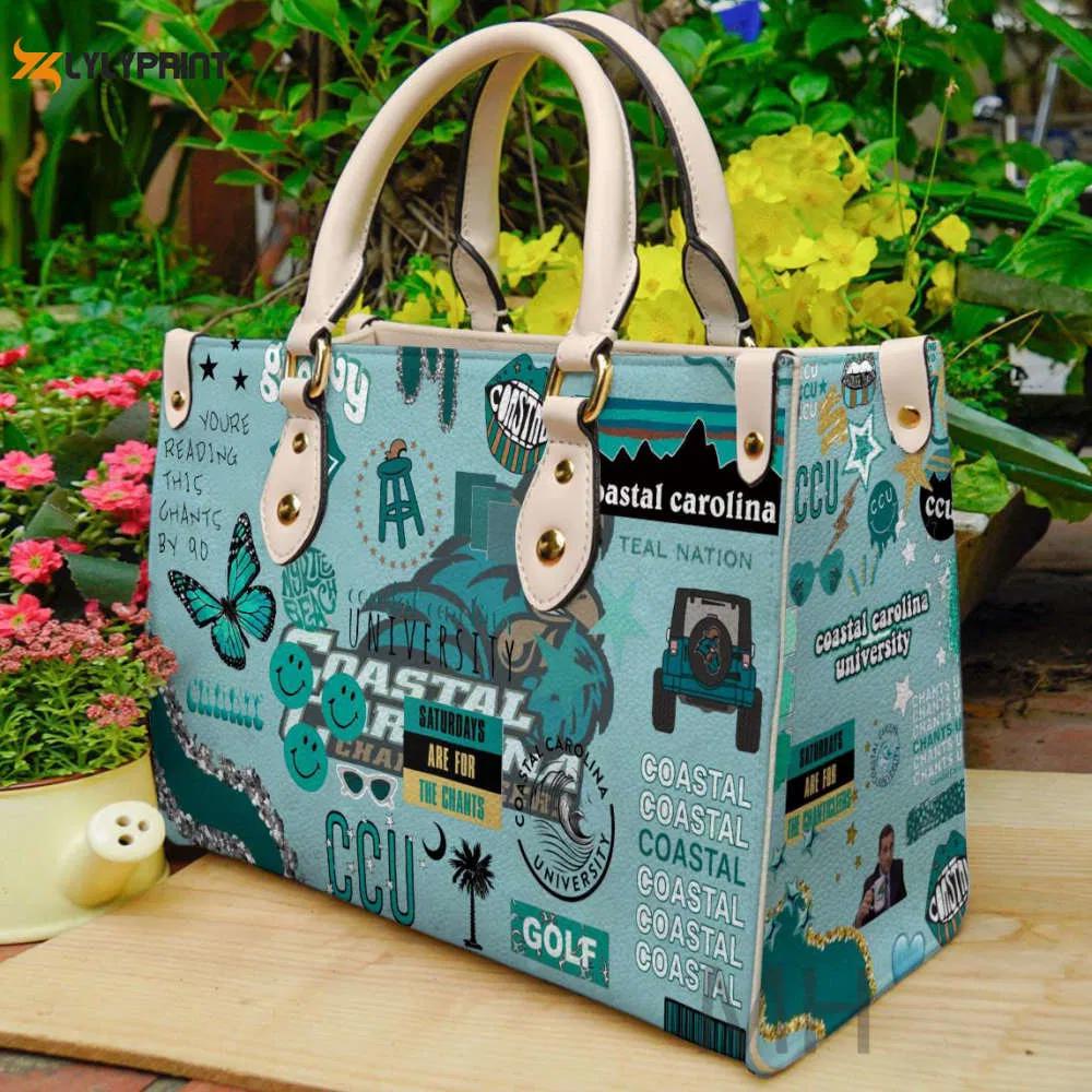 Coastal carolina chanticleers leather handbag gift for women 509 Women Leather Hand Bag