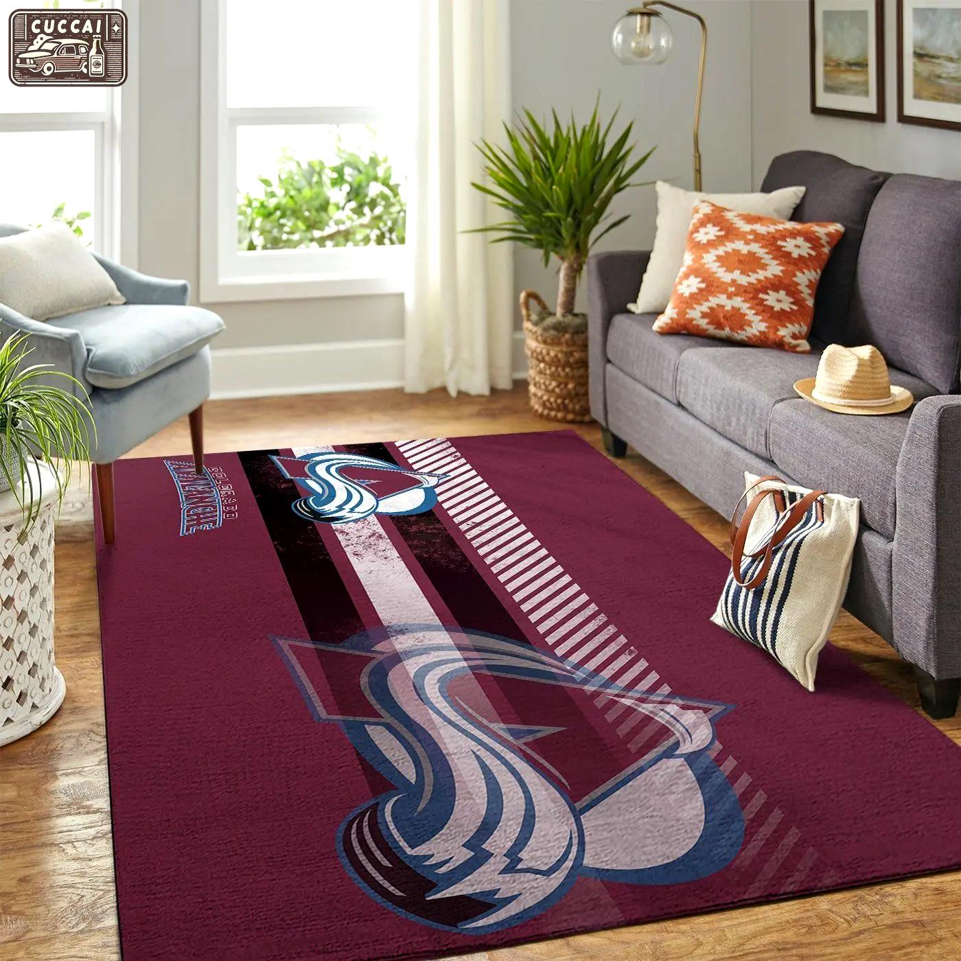 Colorado avalanche nhl area rugs living room carpet rug regtangle carpet Rectangle Rug