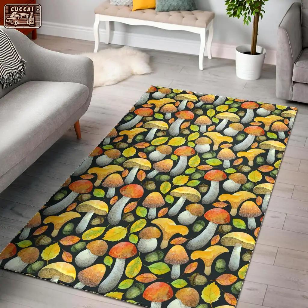 Colorful mushroom pattern print area rug living room rug home decor Rectangle Rug
