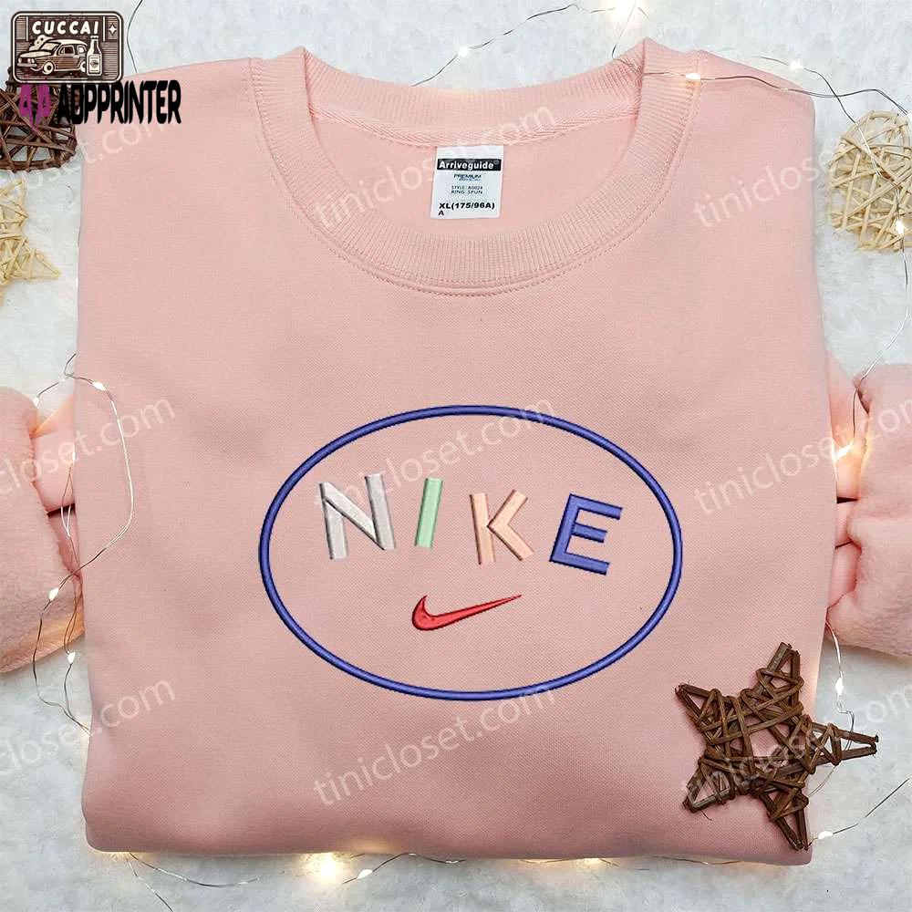 Colorful nike embroidered sweatshirt & shirt: perfect family gift Embroidered Shirt