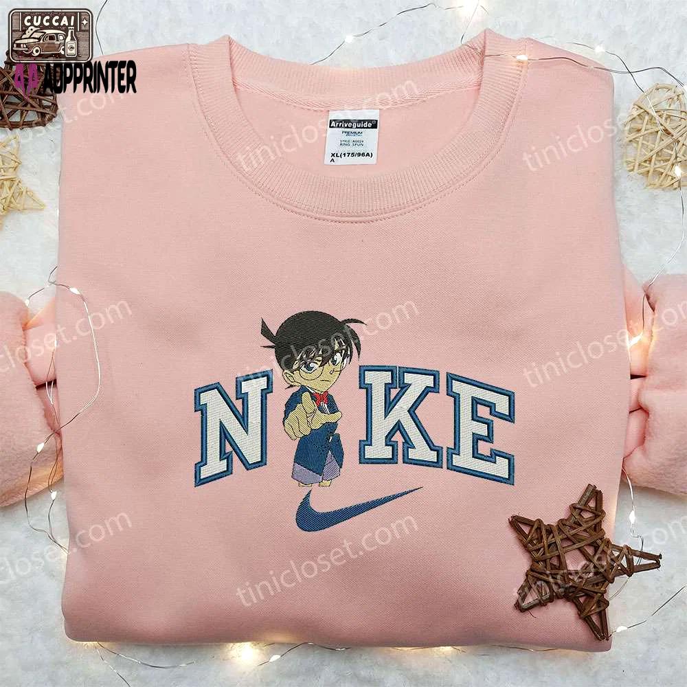 Conan x nike embroidered shirt: detective-inspired custom design Embroidered Shirt