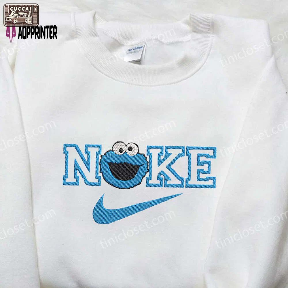 Cookie monster x nike embroidered shirt – sesame street custom tee Embroidered Shirt