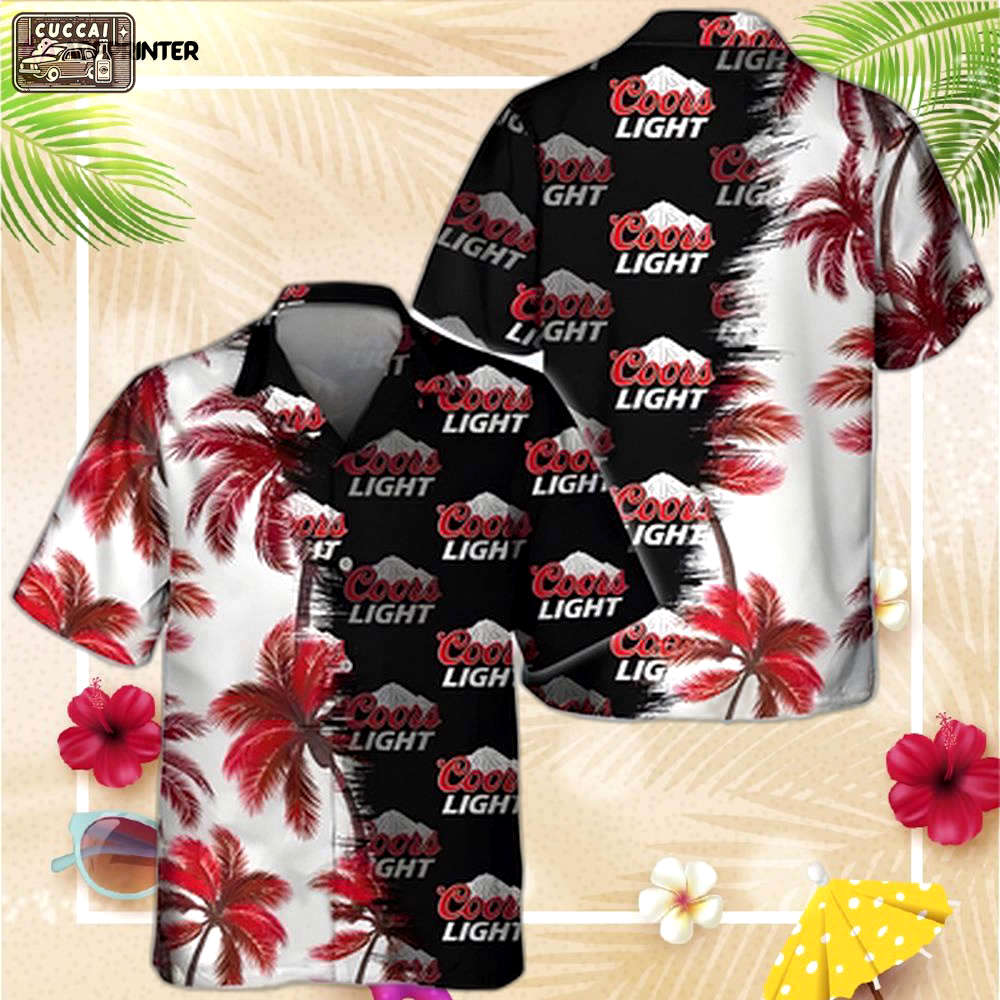Coors light hawaiian shirt palm trees summer gift for friend Hawaii Shirt