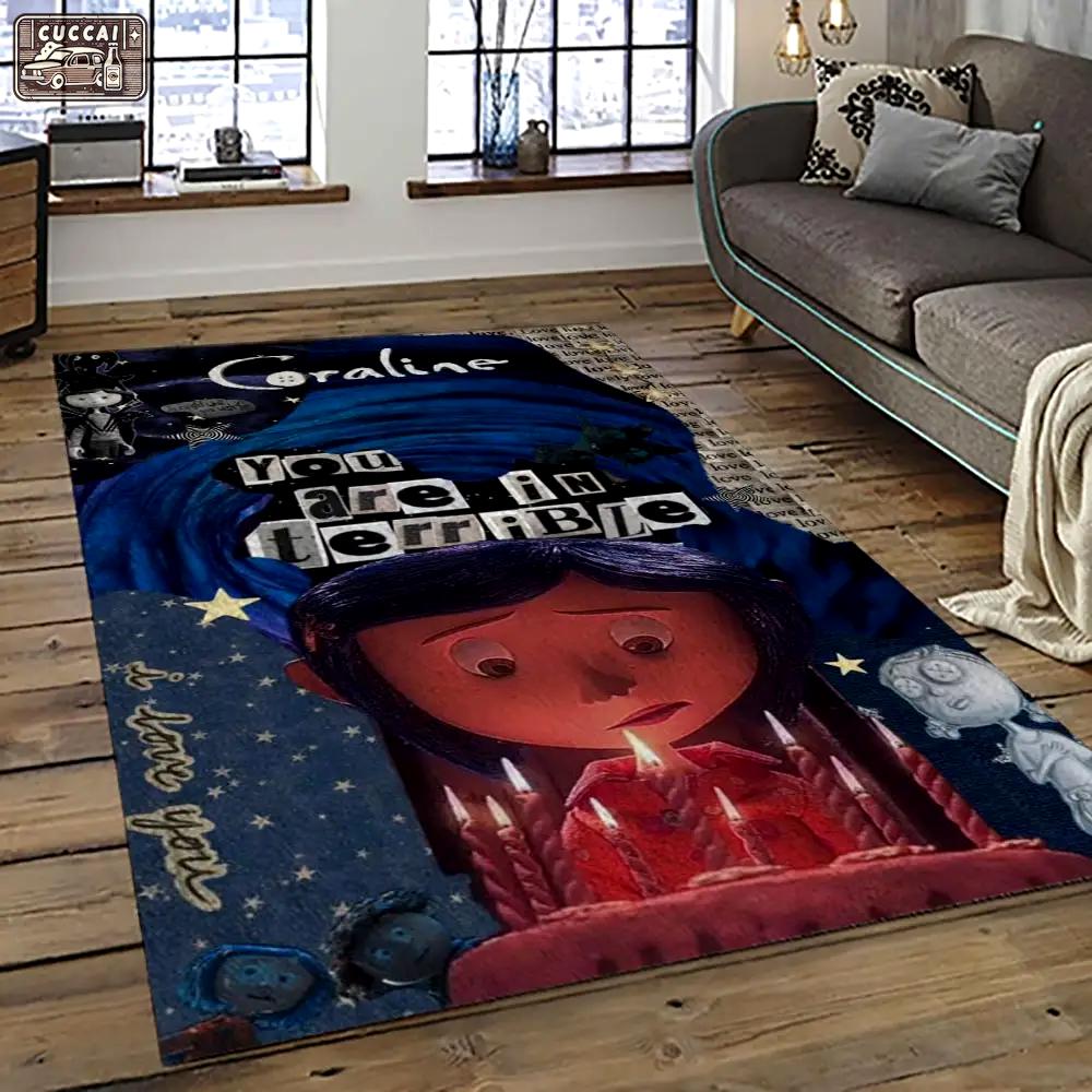 Coraline fantastic film movie carpet area rug home decor halloween gift best present for friends cr15 Rectangle Rug