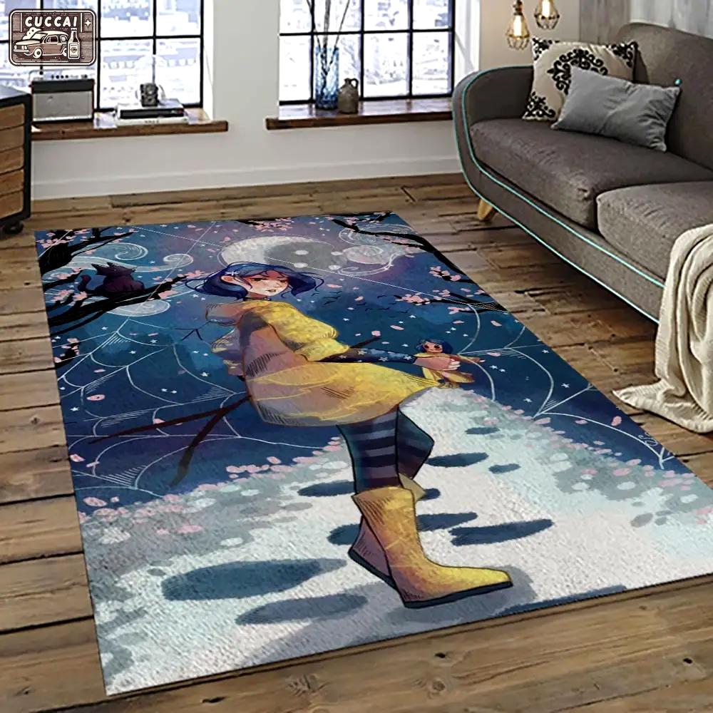 Coraline fantastic film movie carpet area rug home decor halloween gift best present for friends cr37 Rectangle Rug