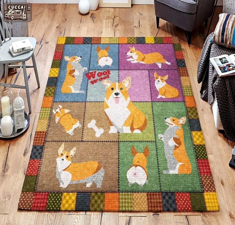 Corgi rug rb7a8e7e4872 area rug living room carpet rug regtangle carpet floor decor home decor Rectangle Rug