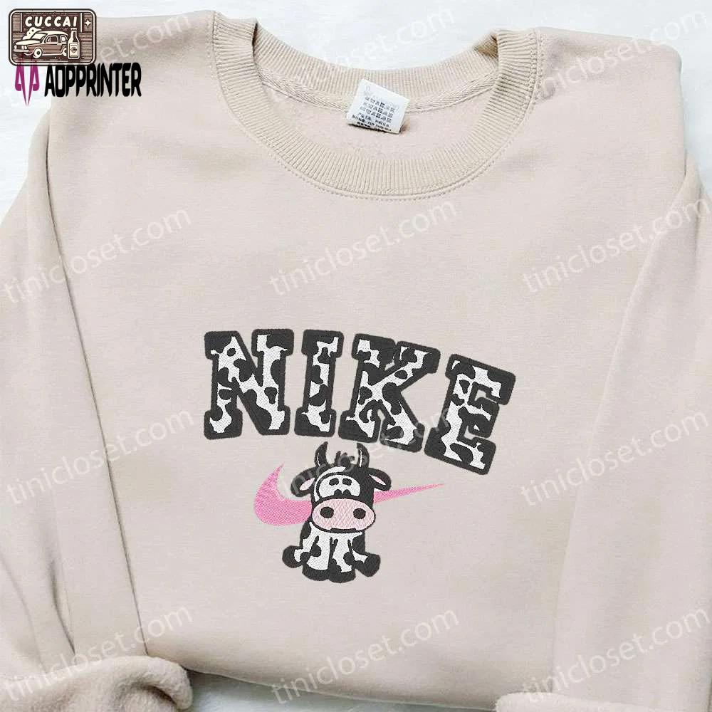 Cow x nike embroidered hoodie & shirt: best nike inspired birthday gift ideas Embroidered Shirt