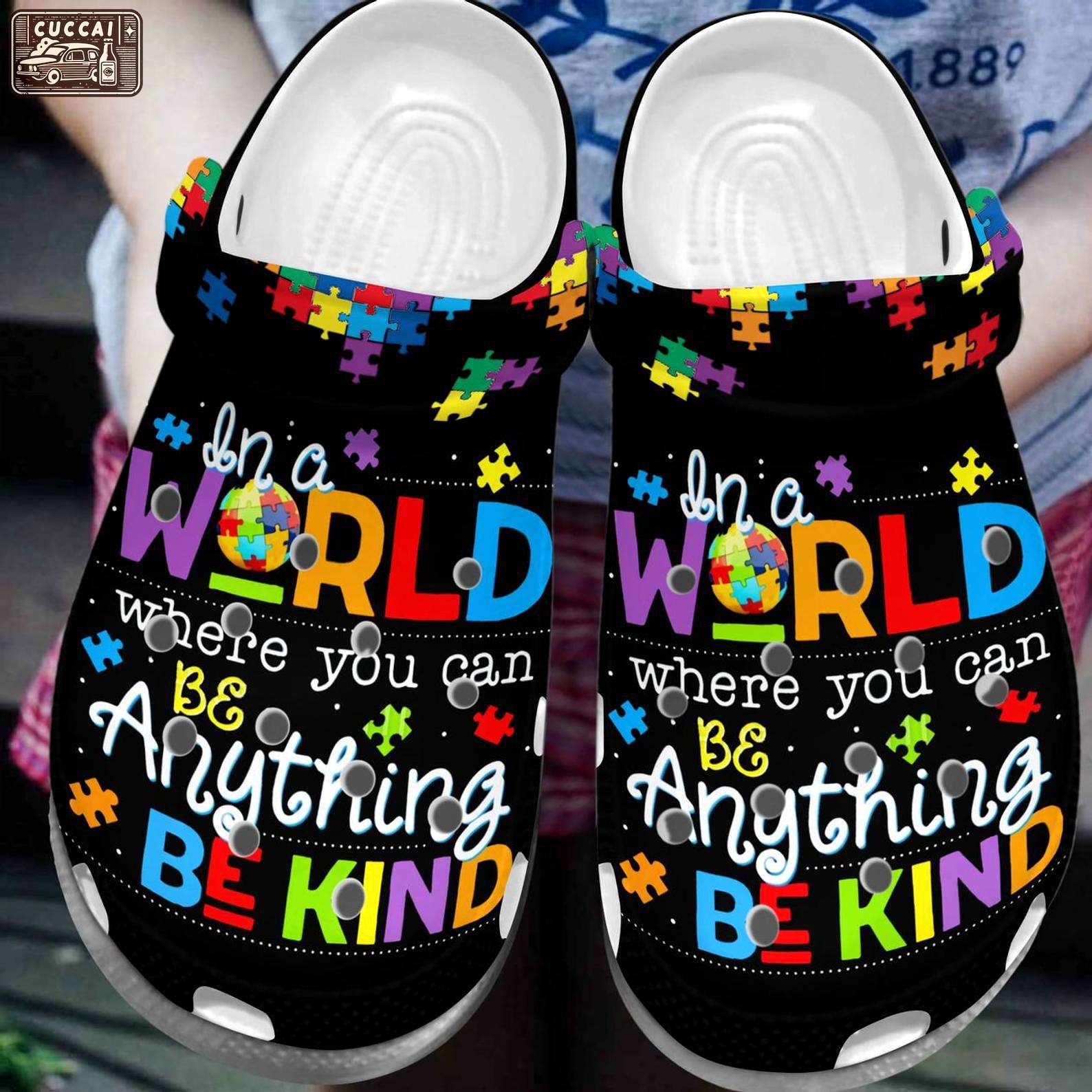 Crocs outfit - autism awareness day be anything be kind puzzle piece crocs crocband clog shoes - 104 Crocs Outfit