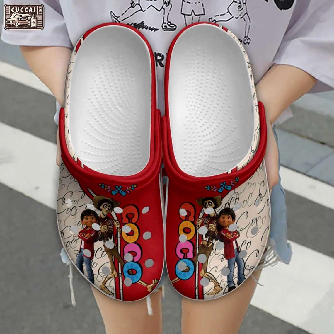 Crocs outfit - coco musical strips red cream disney graphic cartoon unisex crocs clogs crocband shoes - 399 Crocs Outfit