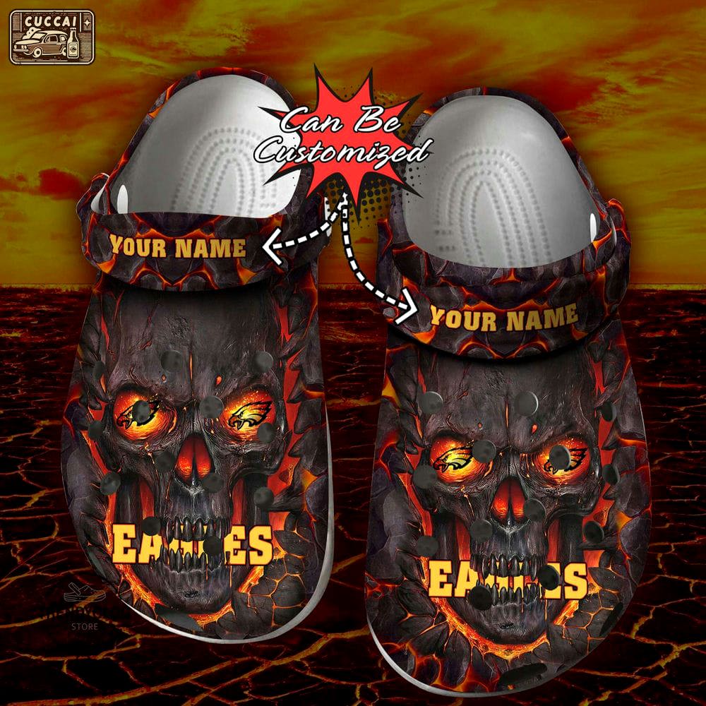 Crocs outfit - halloween crocs personalized philadelphia eagles skull lava clogs crocband shoes - 980 Crocs Outfit