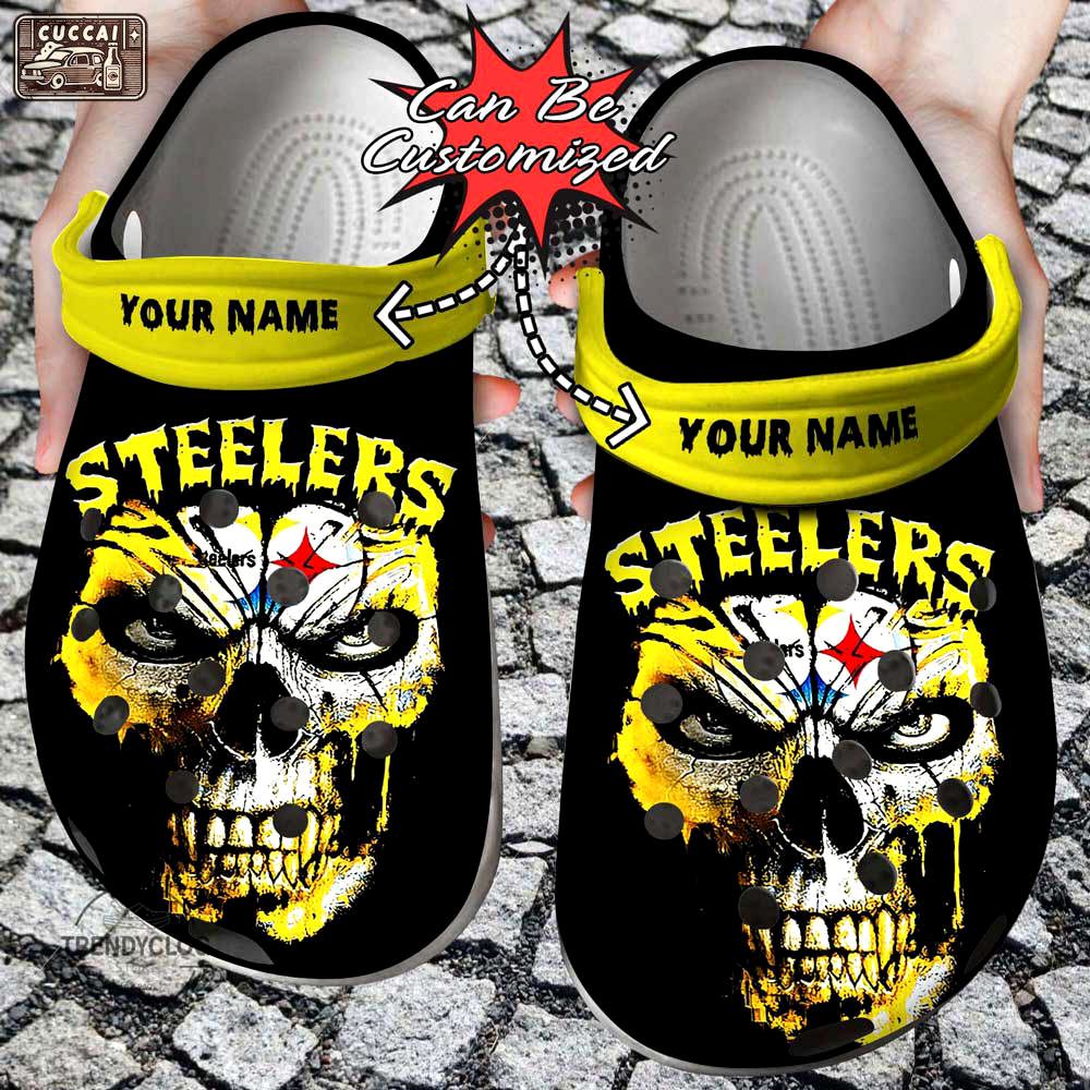 Crocs outfit - halloween crocs personalized pittsburgh steelers skull face clogs crocband shoes - 987 Crocs Outfit