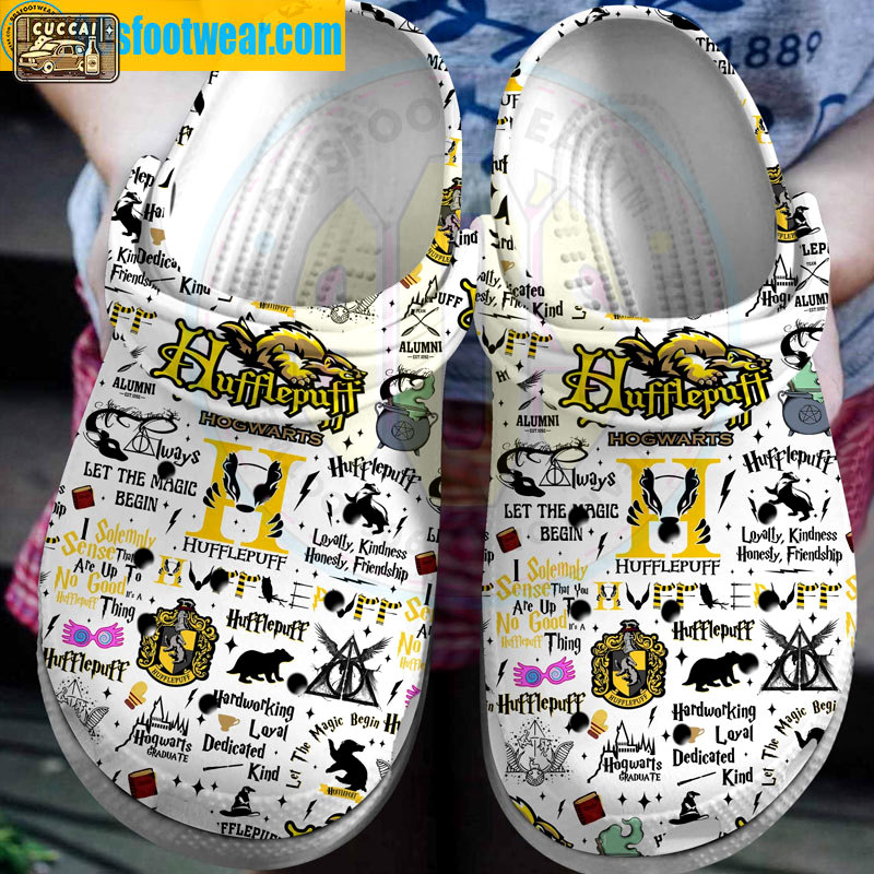 Crocs outfit - harry potter crocs hufflepuff house white classic clog shoes - 1158 Crocs Outfit
