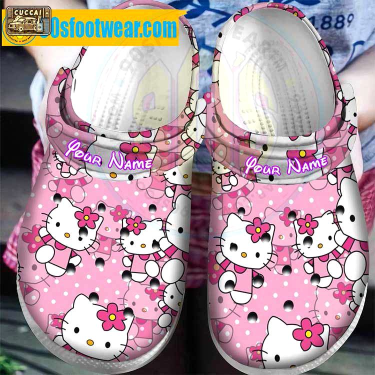 Crocs outfit - hello kitty personalized crocs – hello kitty custom name pink crocband clog shoes - 1225 Crocs Outfit