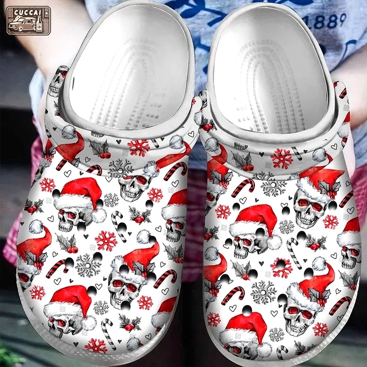 Crocs outfit - santa skull christmas pattern crocs crocband clog shoes for men women - 1992 Crocs Outfit