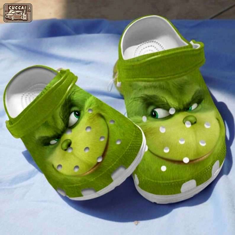 Crocs outfit - the grinch face smile christmas crocs clogs crocband shoes - 2205 Crocs Outfit