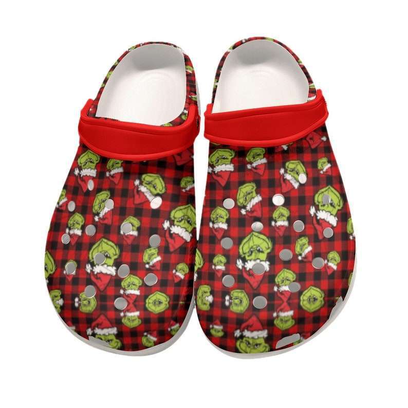 Crocs outfit - the grinch red plaid christmas crocs clogs crocband shoes - 2208 Crocs Outfit