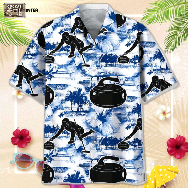 Curling hawaiian shirt, hawaiian shirt, gift for men women Hawaii Shirt