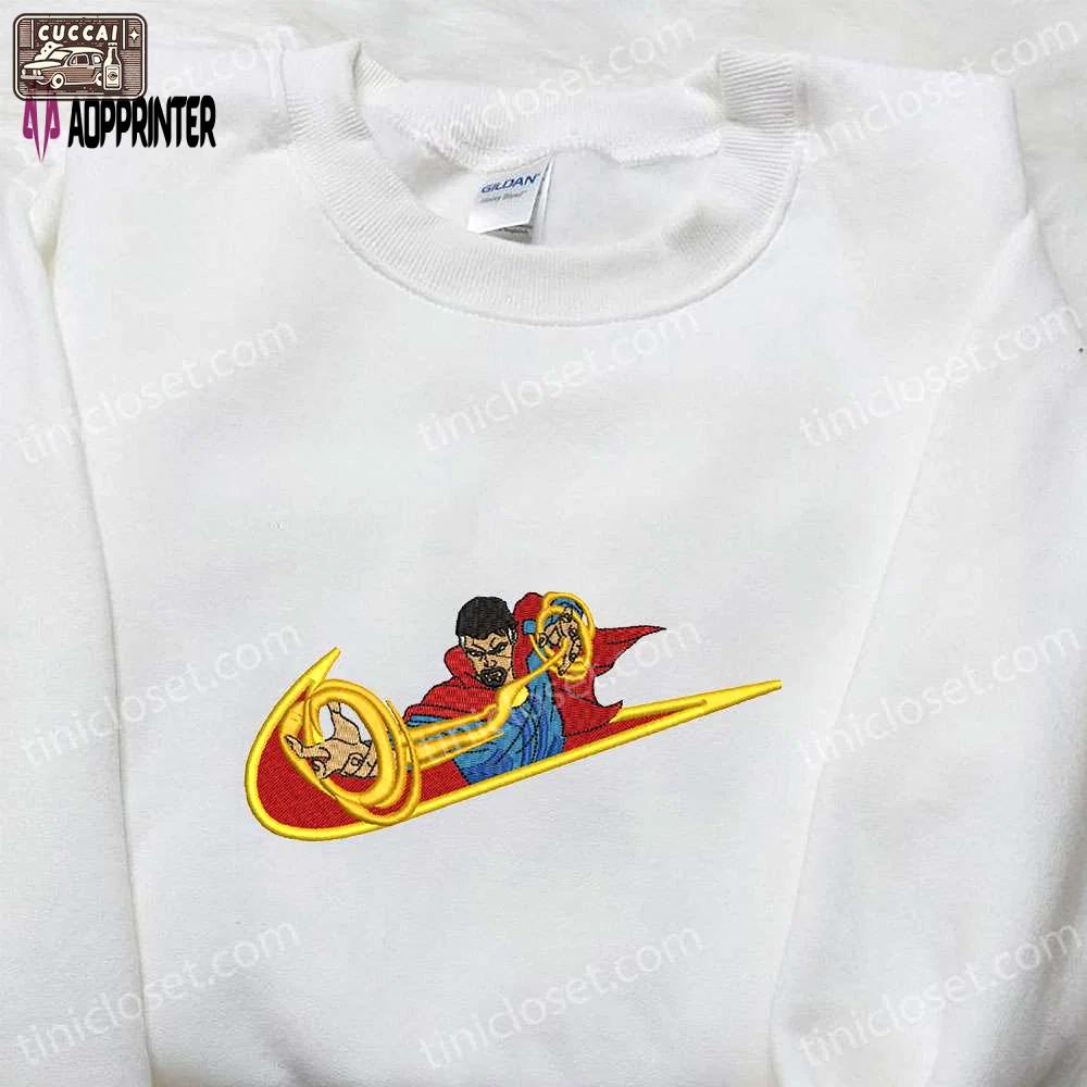 Custom doctor strange x nike swoosh movie embroidered shirt – best birthday gift idea Embroidered Shirt
